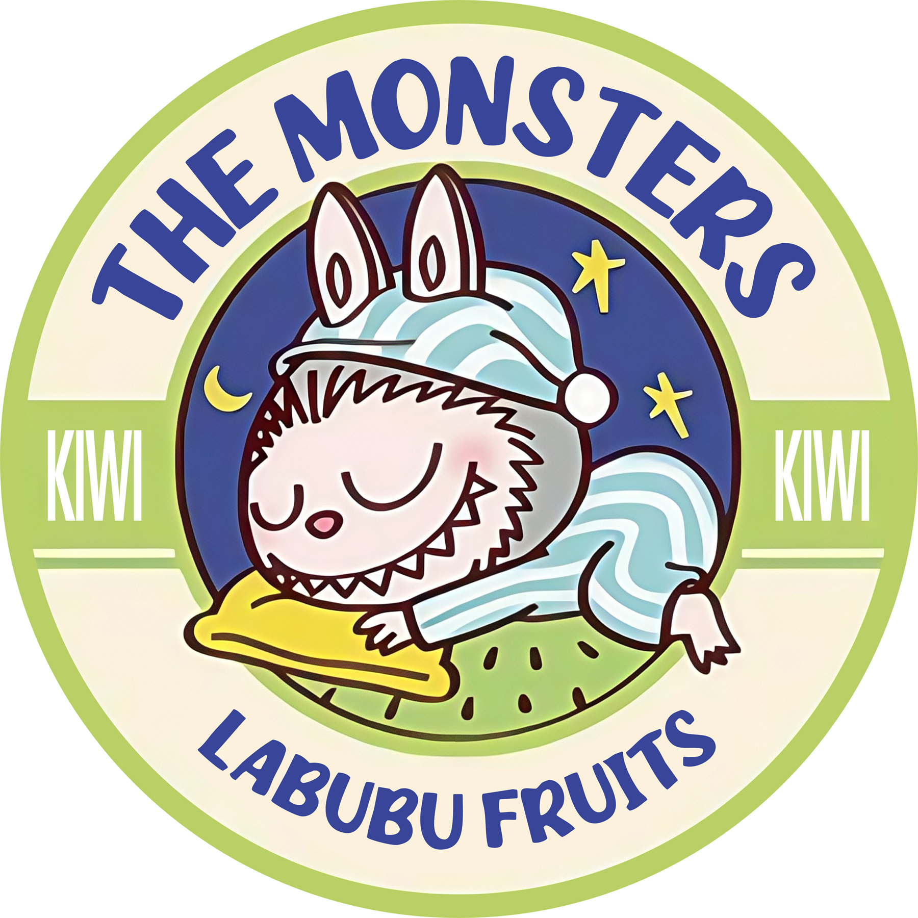 Fruit-themed Labubu framed design